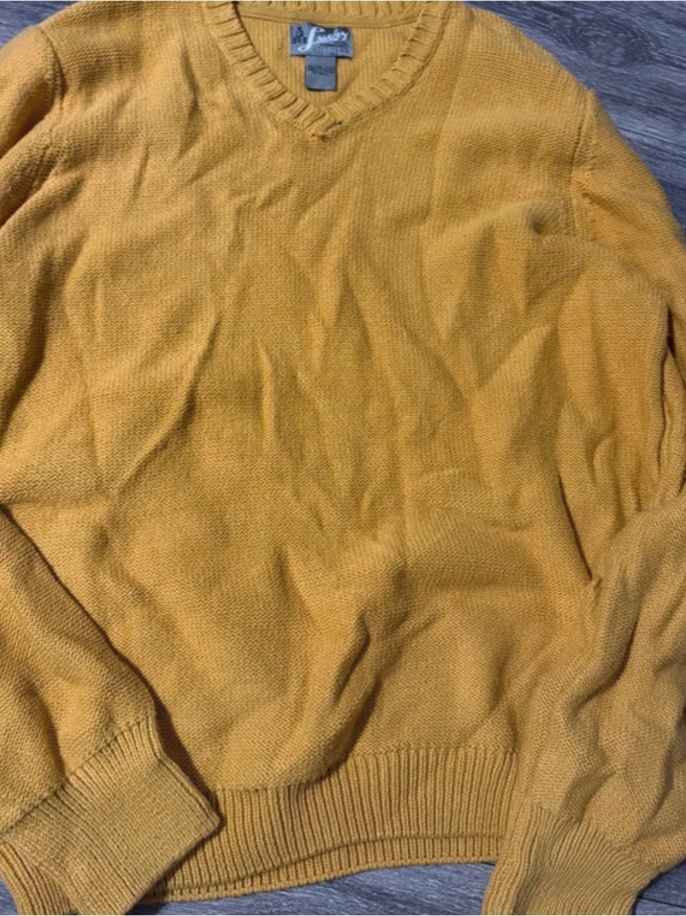 Lucky Brand Men's V-Neck Sweater in Mustard Yellow